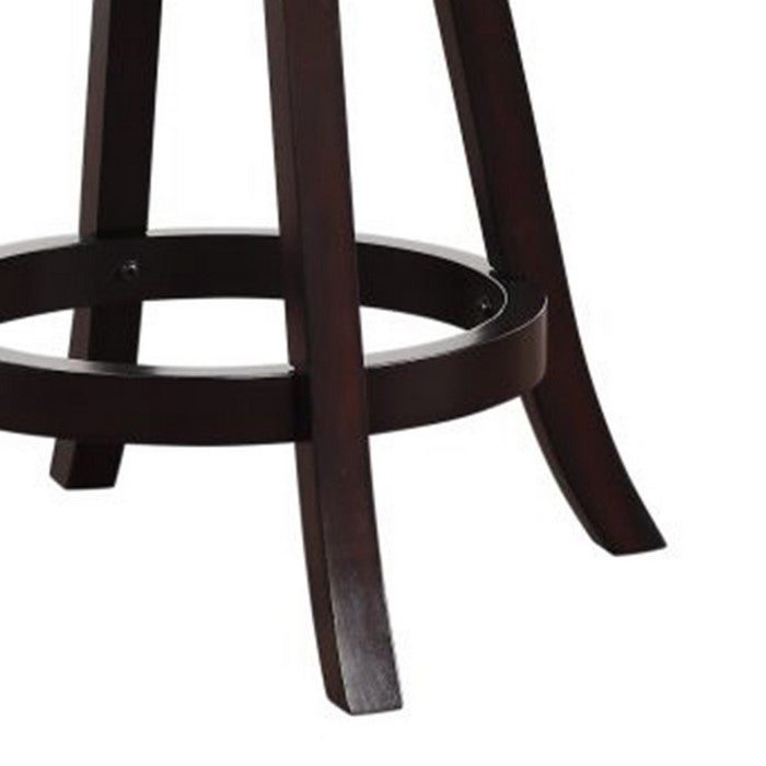 Double X Backrest Leatherette Swivel Counter Stool, Set of 2, Black and Brown