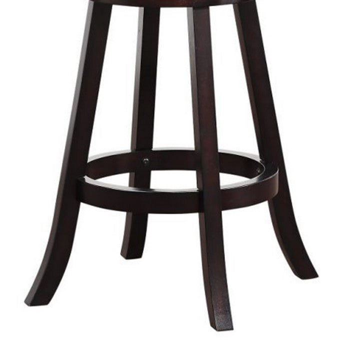 Double X Backrest Leatherette Swivel Barstool, Set of 2, Black and Brown