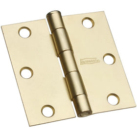 National Hardware N186-908 V512 Door Hinges in Satin Brass, 2 pack