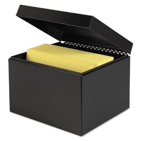 STEELMASTER Steel Card File Box, Fits 6 x 9 Index Cards, 900 Card Capacity, 9.5 x 7 x 8.5 Inches, Black (263869BLA)