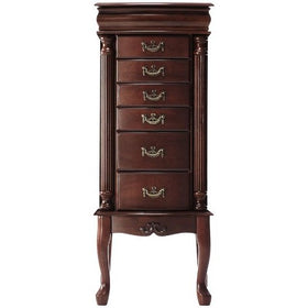 Southern Enterprises Jewelry Armoire, Classic Mahogany Finish with Felt Lined Drawers