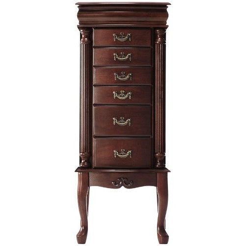 Southern Enterprises Jewelry Armoire, Classic Mahogany Finish with Felt Lined Drawers