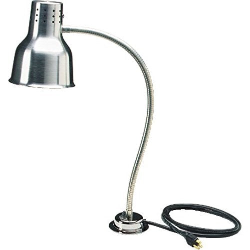 Carlisle HL818500 FlexiGlow Aluminum Heat Lamp with Bulb, Single Arm, 24" H x 4" Base Dia., Silver