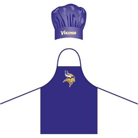NFL Minnesota Vikings Chef Hat and Apron Set, Purple,
