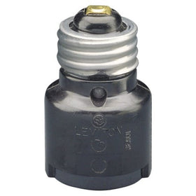 Leviton 2006 Medium-Medium Base, One-Piece, Adapters and Extensions, Incandescent, Phenolic Lampholder, 1-3/16 Inch, To Be Used in Phenolic Sockets Only, Black