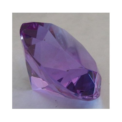 Mother's Day Special: Purple Glass Crystal Diamond Shaped Paperweight 2.25"