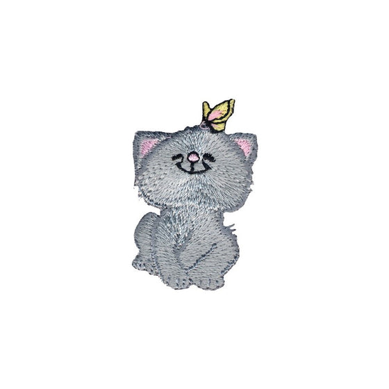 Wrights Iron-On Appliques-Cat W/Butterfly 2"X1-1/4" 1/Pkg