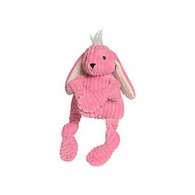 HuggleHounds Plush Corduroy Durable Knottie Bunny Dog Toy, Large