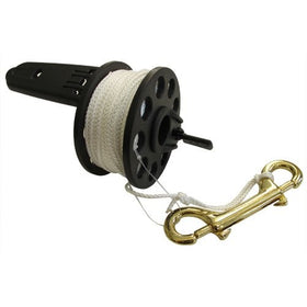 Scuba Choice Scuba Diving Compact Finger Spool with Plastic Handle, 150', White Line