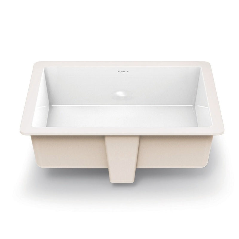 DECOLAV 1482-CWH Lilli Classically Redefined Rectangular Undermount Lavatory Sink, White