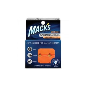 Mack's Shooters Moldable Silicone Putty Ear Plugs, Orange, 3 Pair