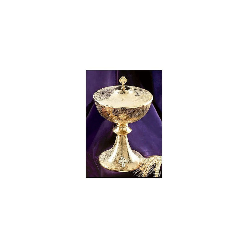 Big 9 1/2 Inch Church Chapel Gold Gilded Priest Celtic Cross Chalice Host Ciborium Ciboria