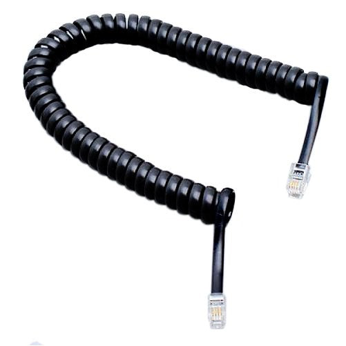 5.7ft Black Telephone Extension Coil Cable Cord