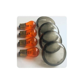 HARLEY DEUCE BULLET 2002-2013 TURN SIGNAL SMOKE SMOKED LENS LENSES KIT DYNA SPORTSTER OTHERS