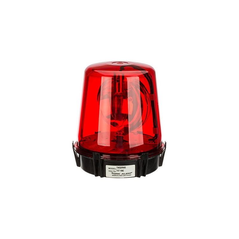 Compact Rotating Beacon, Warning Light, 117VAC, Red