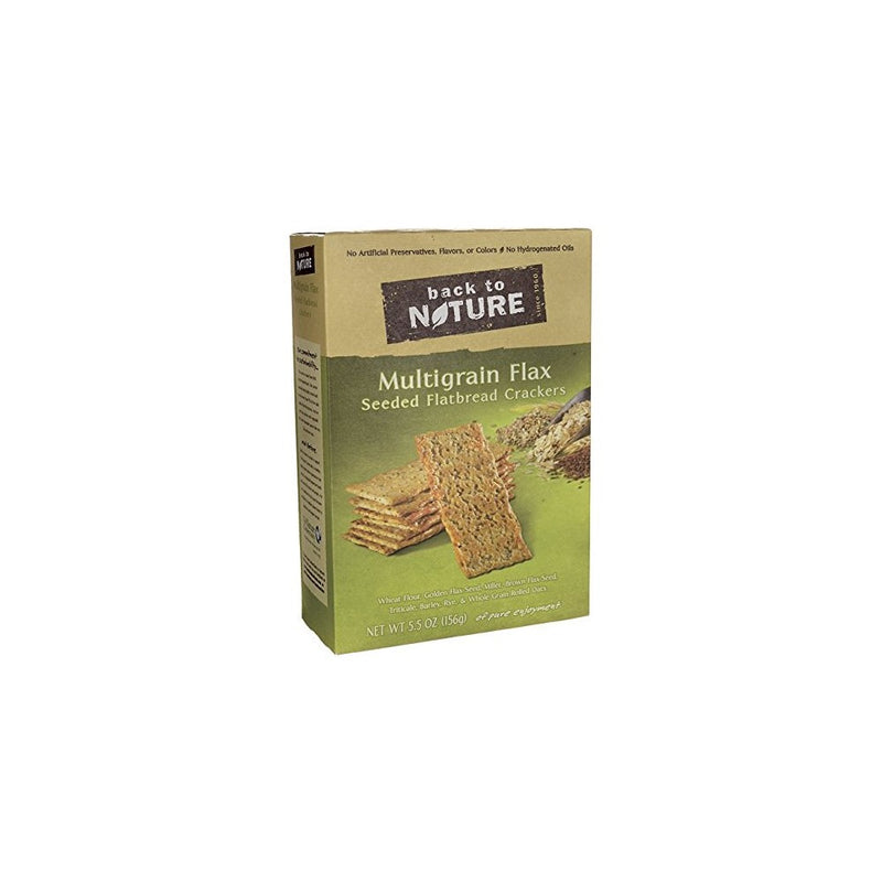 Back to Nature Non-GMO Crackers, Multigrain Flax Seeded Flatbread, 5.5 Ounce