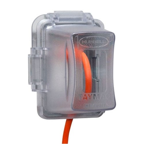 Taymac MM720C Bell 1-Gang Non-Metallic Weatherproof In-Use Deep Cover, Clear