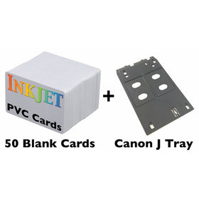 Inkjet PVC ID Card Starter Kit - Includes 50 Cards - Compatible with Canon J Tray Printers (50 Cards)