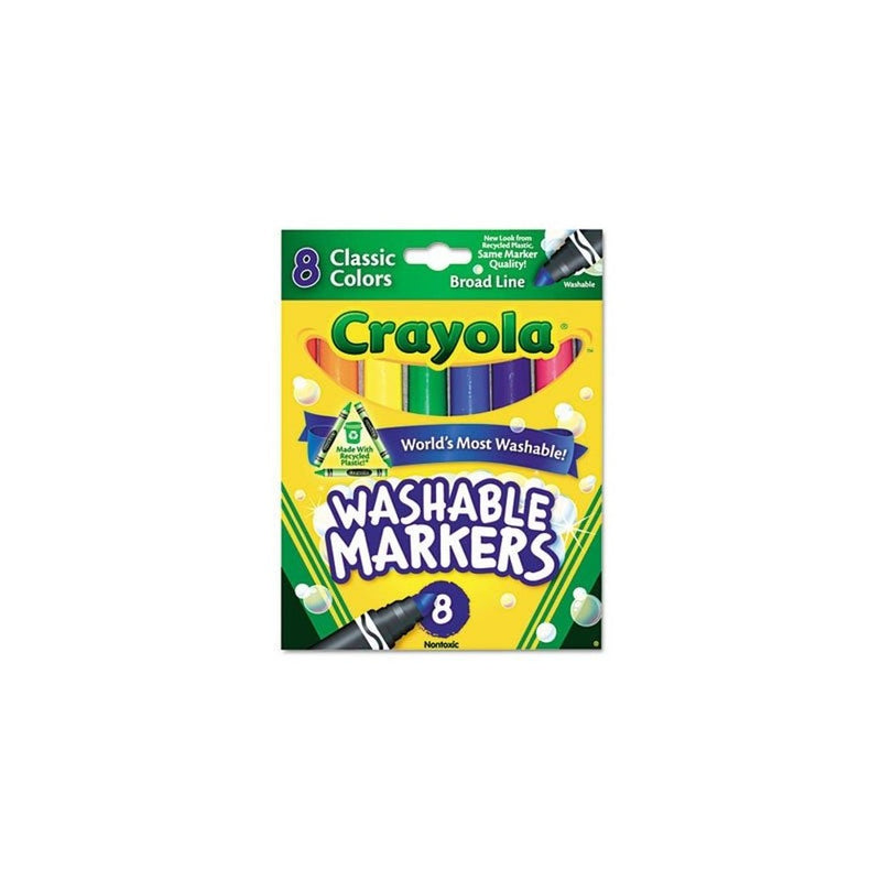 Crayola Broad Line Washable Markers, 8 Markers, Classic Colors Pack of 10
