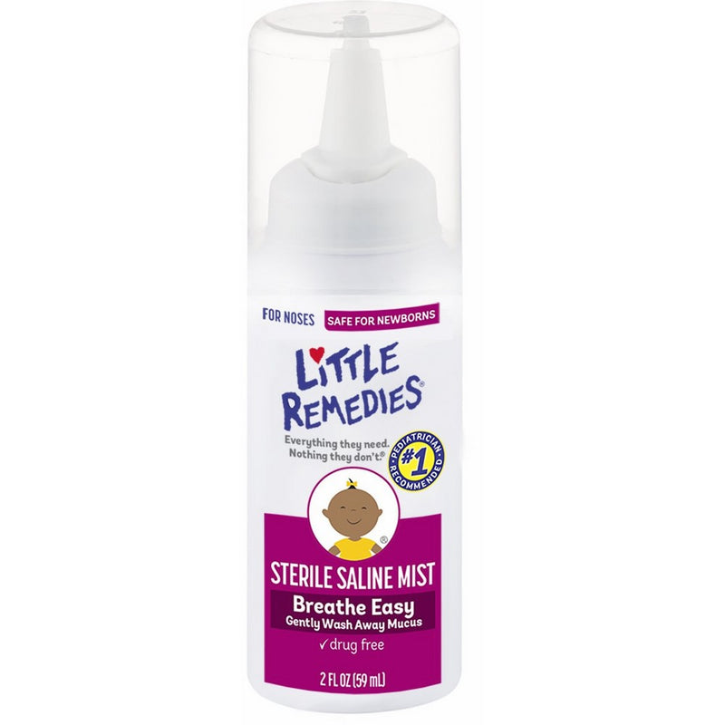 Little Remedies Sterile Saline Mist | 2 oz | Pack of 1 | For Noses to Breathe Easily | Gently Wash Away Mucus | Newborn Safe