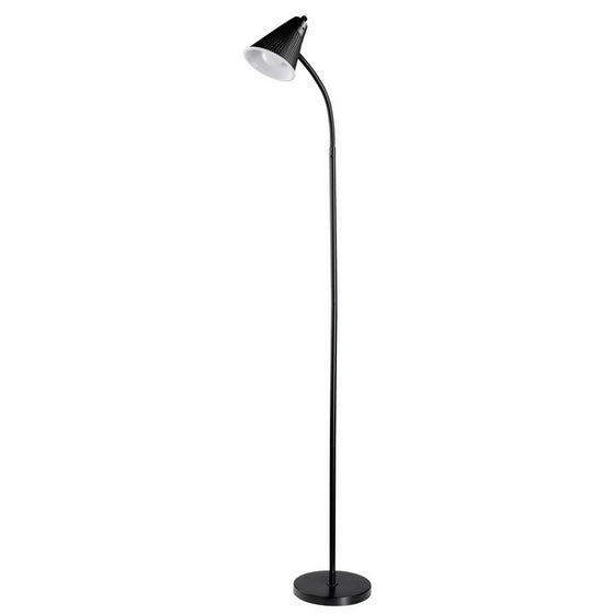 Novogratz LED for Life 59" 1-Light LED Floor Lamp, Matte Black Finish, Plastic Mesh Shade, 1x A19 10W, 60W Equivalent LED Bulb Included 12708