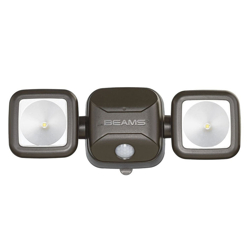 Mr. Beams MB3000 High Performance Wireless Battery Powered Motion Sensing LED Dual Head Security Spotlight, 500 Lumens, Brown, 1-Pack