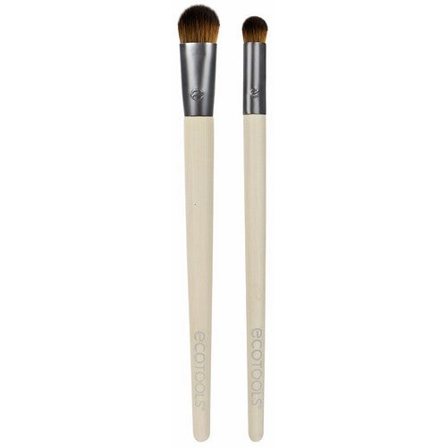 Ecotools Cruelty Free and Eco Friendly Ultimate Shade Duo Made with Recycled and Sustainable Materials; Compact, Custom Cut Brushes