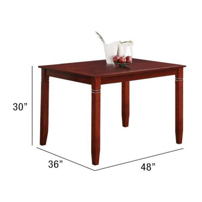 Transitional Style Wooden Dining Set with Grid Back Chairs, Pack of Five, Brown