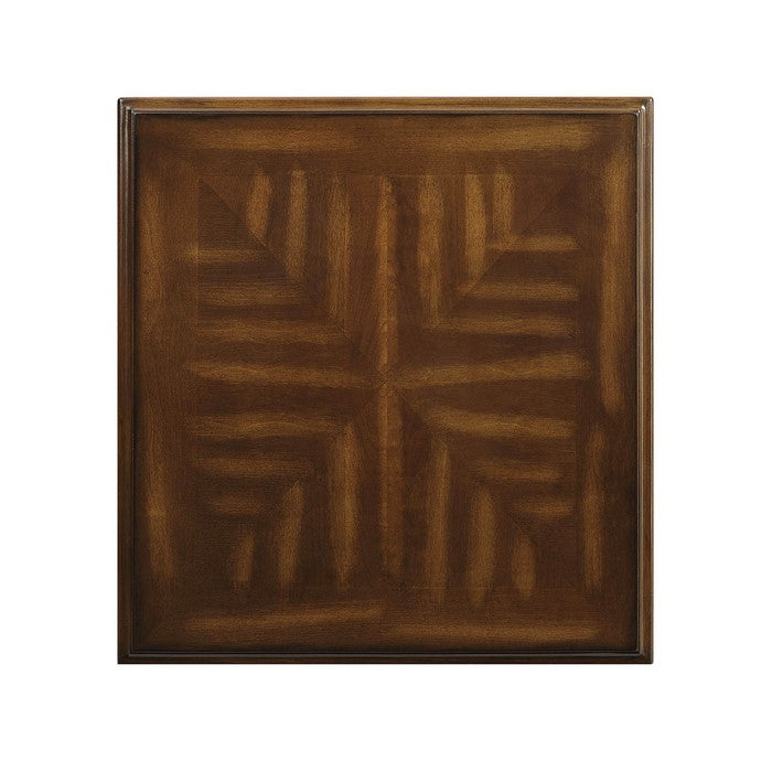 Transitional Wooden End Table with Two Drawers and Open Shelf, Walnut Brown