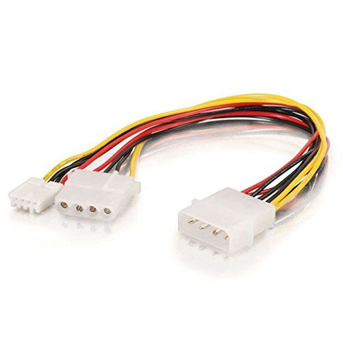 C2G/Cables to Go 03164 One 5.25 Inch to One 3.5 Inch Internal Power Y-Cable, Multi-Color (10 Inch)
