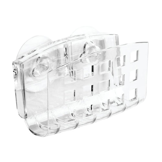 InterDesign Kitchen Sink Suction Holder for Bar Soap, Sponges, Scrubbers - Clear