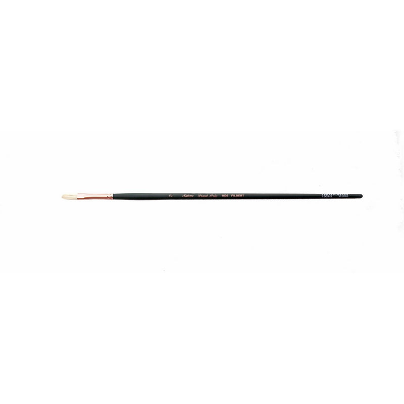 Silver Brush 1003-2 Grand Prix Premier Long Handle Hog Bristle Brush, Filbert, Size 2