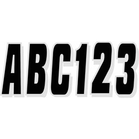 Hardline Products Series 320 Factory Matched 3-Inch Boat & PWC Registration Number Kit, Black/Silver