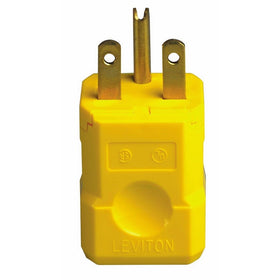 Leviton 15656-VY 15 Amp, 250 Volt, Industrial Grade, Plug, Straight Blade, Grounding, Python, Yellow