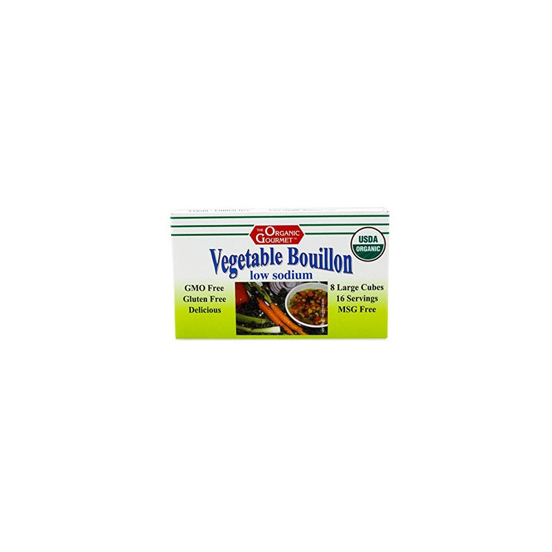 Organic Gourmet Vegetable Bouillon, Low Sodium, 8 Cubes (Pack of 12)