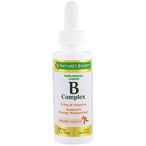 Nature's Bounty B Complex with B12 Sublingual Liquid Fast Acting Dietary Supplement 2 ounce