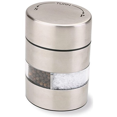 Olde Thompson 4" Stainless Steel Pepper Mill and Salt Mill 2-in-1 Combo