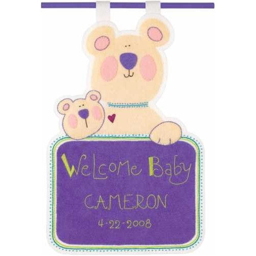Dimensions L'il Tots Welcome Baby Birth Date Banner Felt Applique Kit