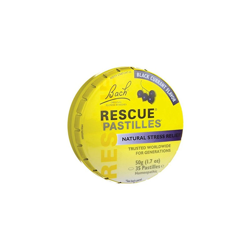 Bach Flower Essences Rescue Remedy Pastilles, Black Currant,1.7 Ounce, 4 Count