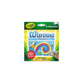 Crayola; Washable Window Markers; Art Tools; 8 Different Colors; Bright, Bold Colors; Works on All Glass Surfaces