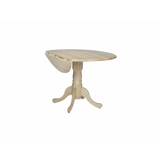 International Concepts T01-42DP 42-Inch Round Dual Drop Leaf Ped Table, Natural