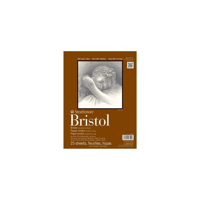 Strathmore STR-475-12 15 Sheet Bristol Plate Pad, 9 by 12"