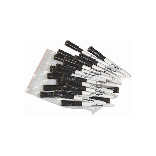 Kleenslate 4415 Replacement Dry Eraser Marker, 5.9" Height, 7.3" Width, 0.6" Length, Black (Pack of 24)