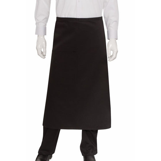 Chef Works Mens Bistro Apron, Black, 32-Inch Length by 30-Inch Width