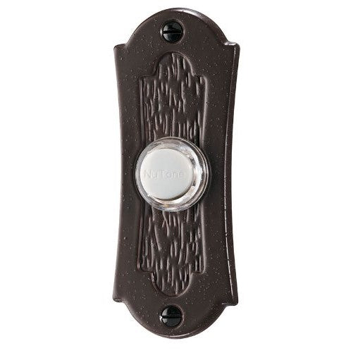 NuTone PB27LBR Wired Lighted Door Chime Push Button, Oil-Rubbed Bronze