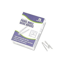 Advantus : Panel Wall Wire Hooks, Silver, 25 Hooks per Pack -:- Sold as 2 Packs of - 25 - / - Total of 50 Each