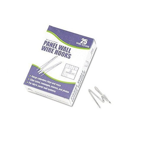 Advantus : Panel Wall Wire Hooks, Silver, 25 Hooks per Pack -:- Sold as 2 Packs of - 25 - / - Total of 50 Each