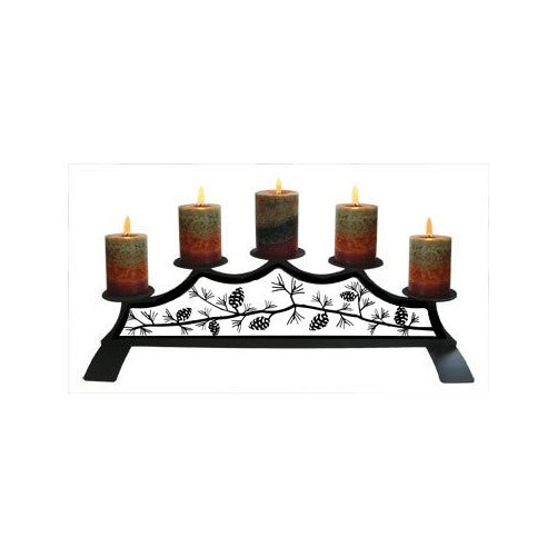 28 Inch Pinecone Fireplace Pillar Candle Holder