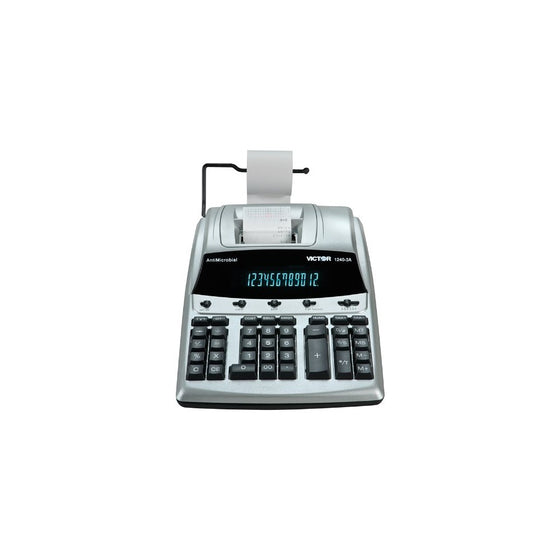 1240-3A Antimicrobial Desktop Calculator, 12-Digit Fluorescent, 2-Color Printing