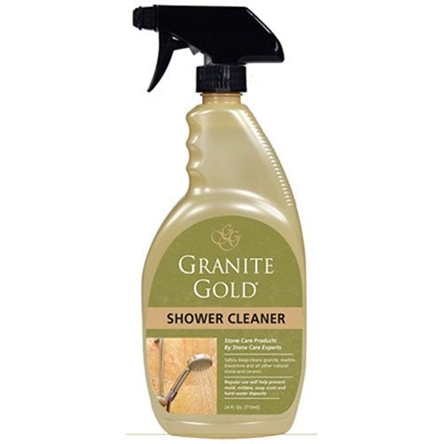 Granite Gold Shower Cleaner Spray - Stone Shower Cleaning Solution For Marble, Travertine, Quartz, Tile - 24 Ounces